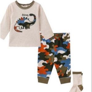 New Little Me Baby Boys 3-pc Roar Dino Jogger 
Size: 3 Month
Color: